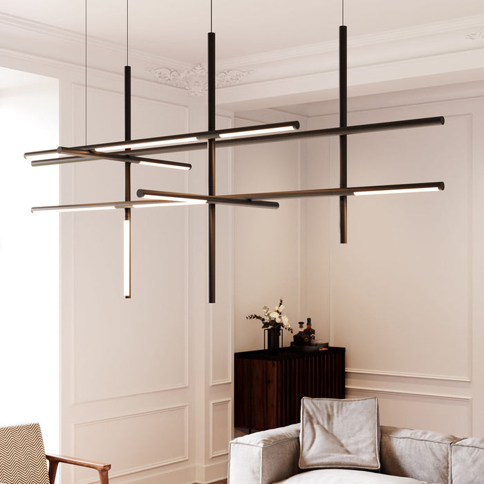 Labyrinth Intersections LED Pendant Light in living room.