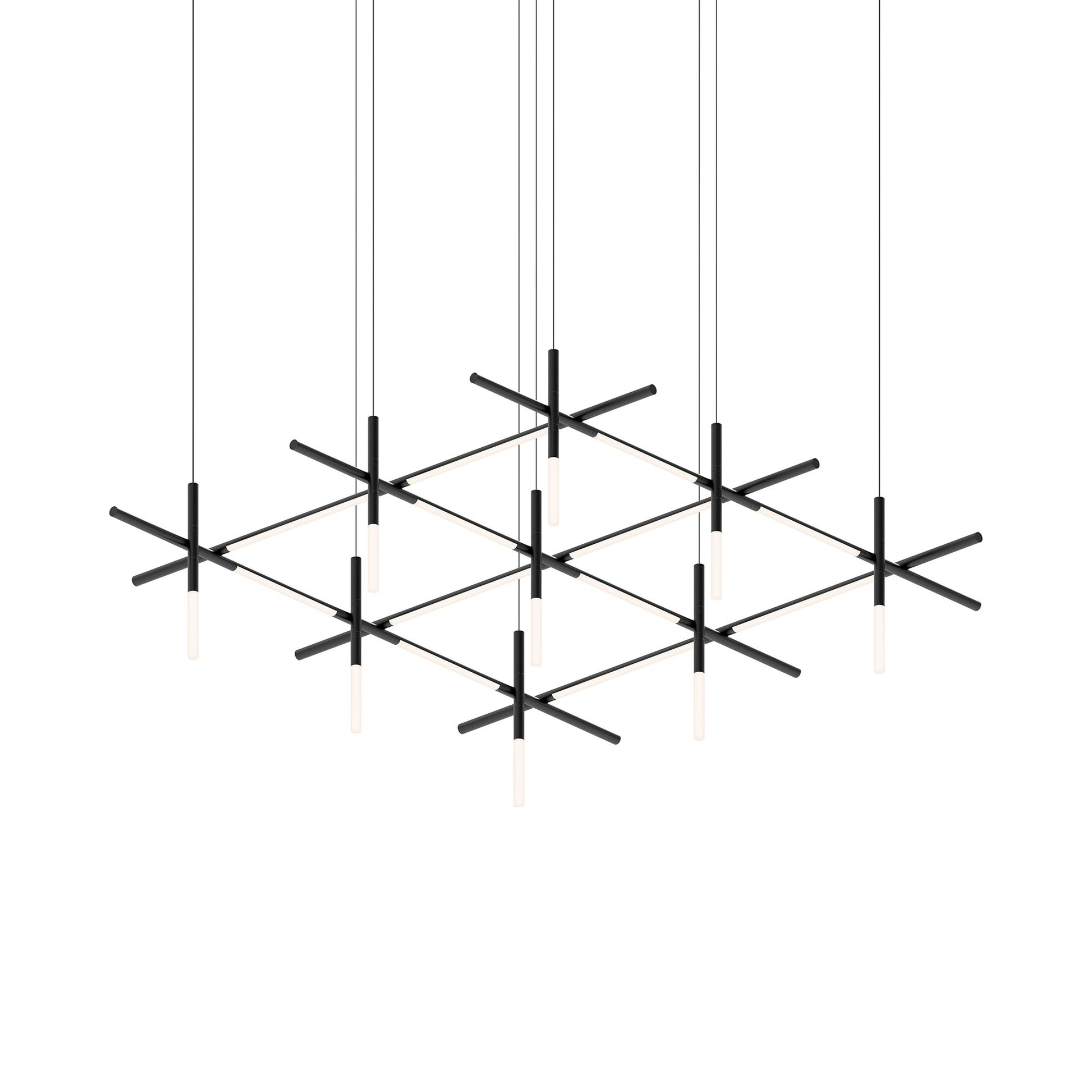 Labyrinth Square LED Pendant Light in Satin Black.