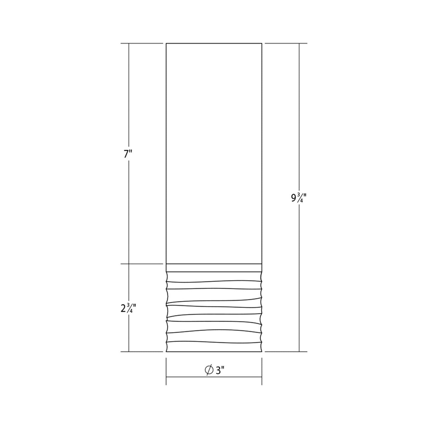 ALC™ LED Conduit Flush Mount Ceiling Light - line drawing.