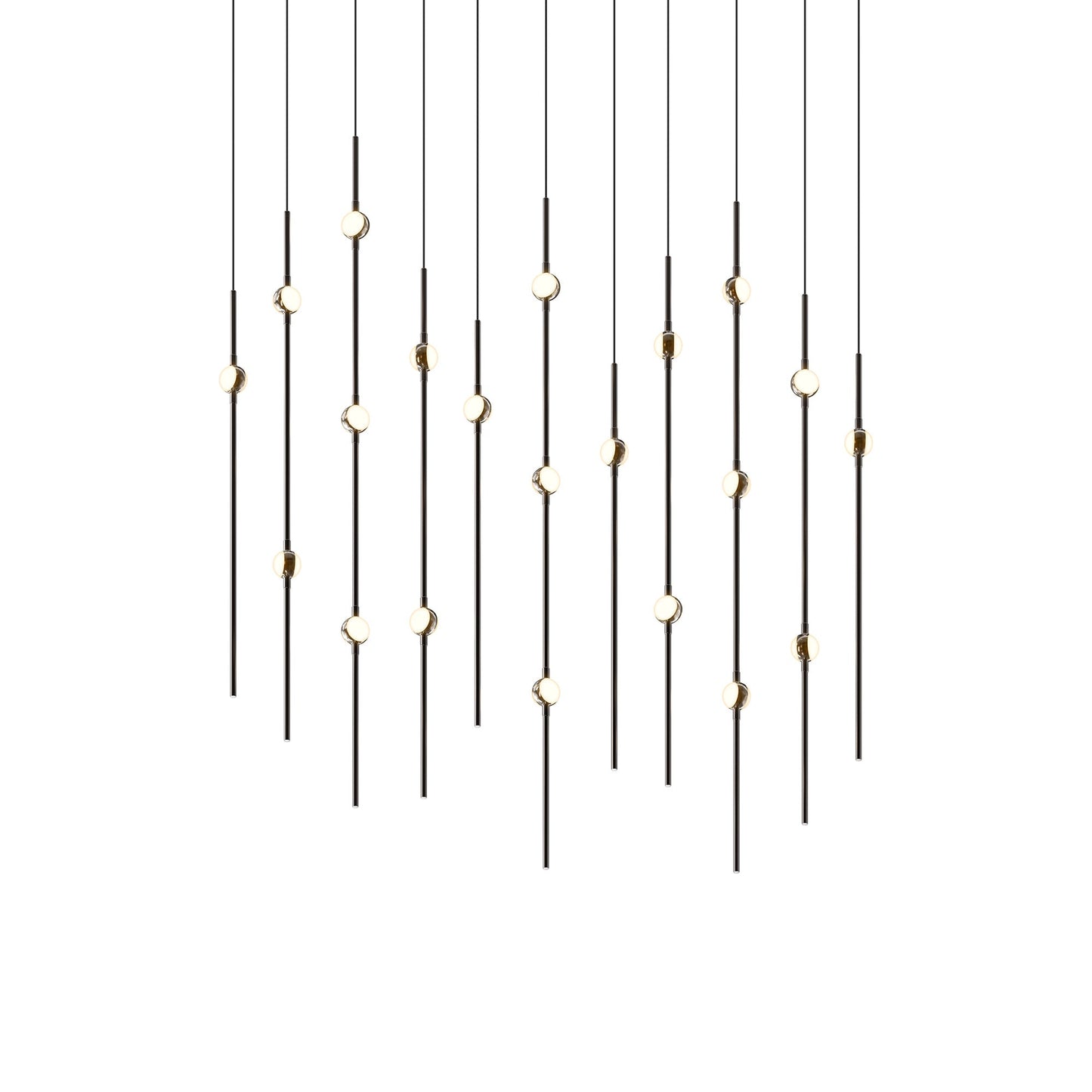 Aries Rectangle LED Pendant Light in Espresso Black/White.