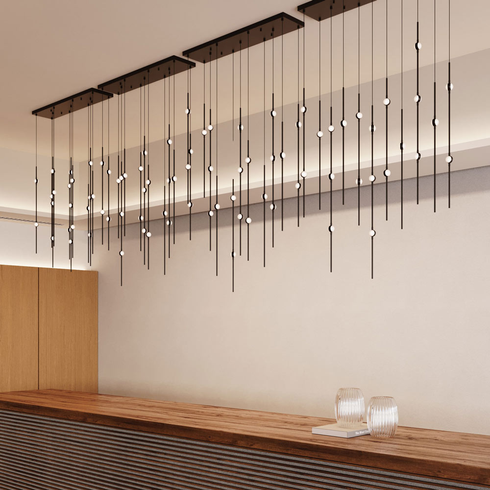 Aries Rectangle LED Pendant Light in Detail.