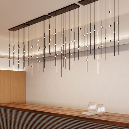 Aries Rectangle LED Pendant Light in Detail.