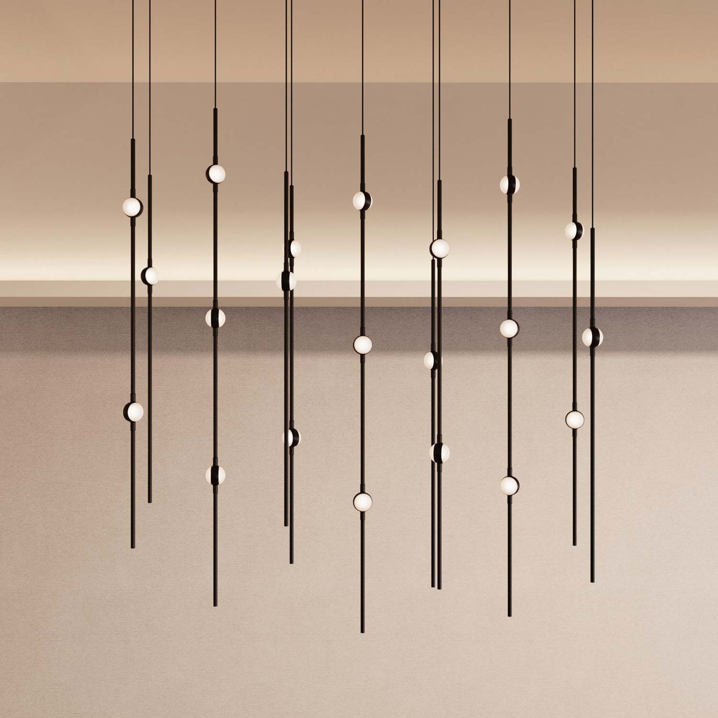 Aries Rectangle LED Pendant Light in Detail.