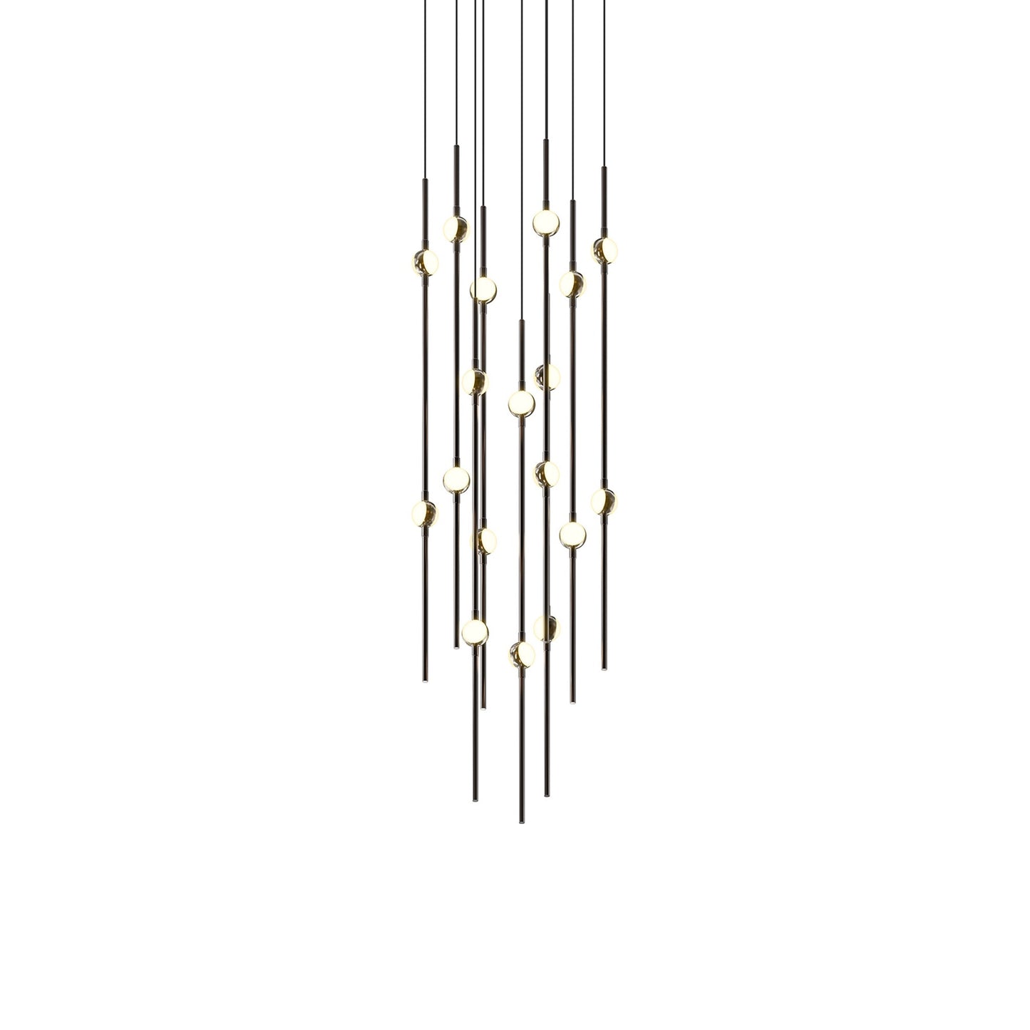 Aries Round LED Pendant Light in Espresso Black/White (12-Inch).