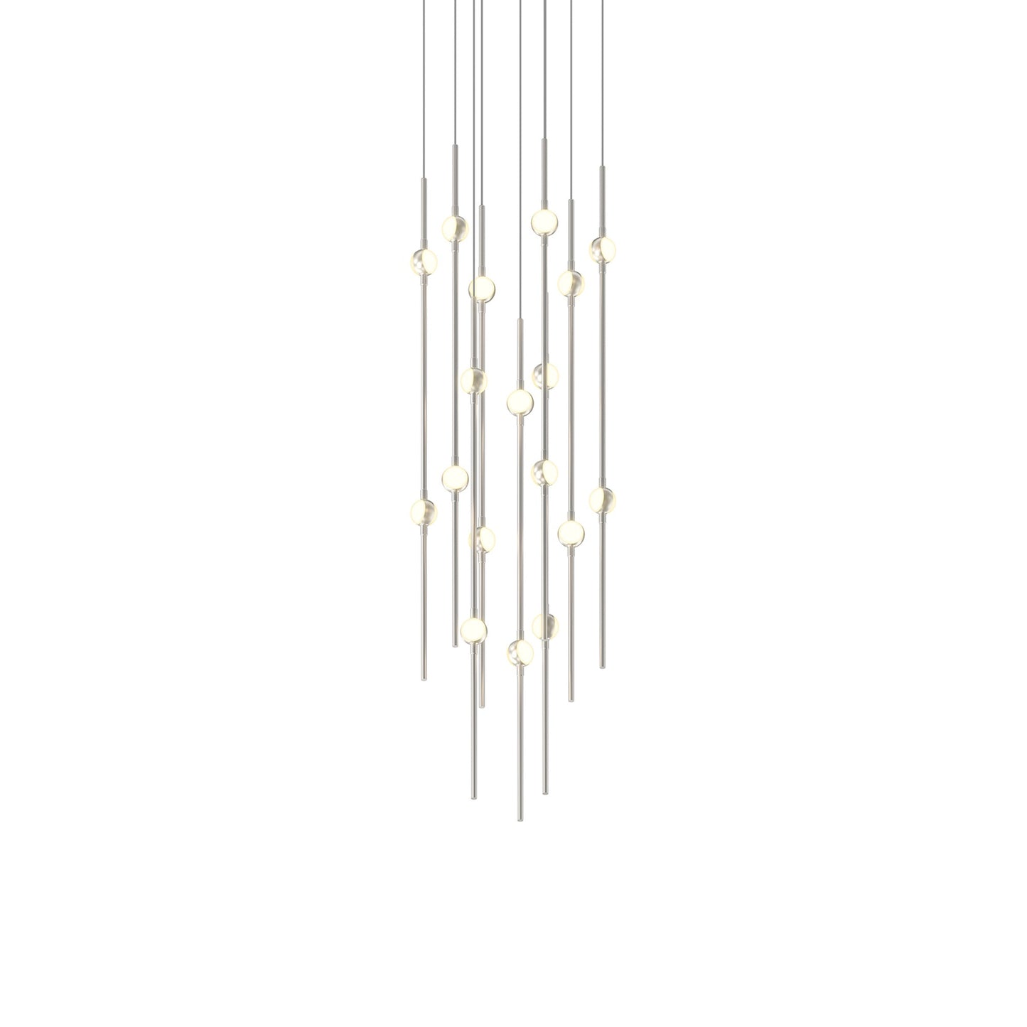 Aries Round LED Pendant Light in Satin Nickel/White (12-Inch).