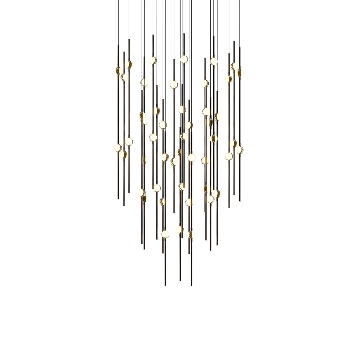 Aries Round LED Pendant Light in Espresso Black/White (25-Inch).