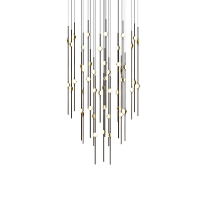 Aries Round LED Pendant Light in Espresso Black/White (25-Inch).