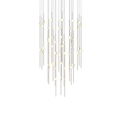 Aries Round LED Pendant Light in Satin Nickel/White (25-Inch).