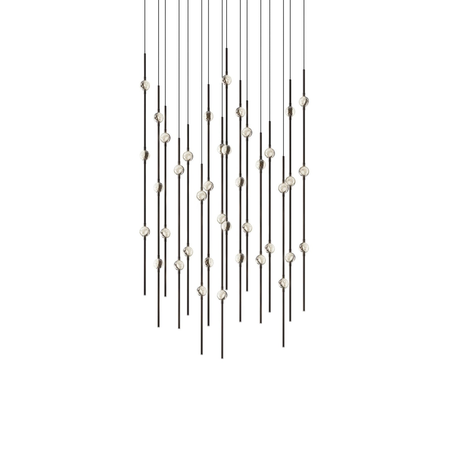 Aries Square LED Pendant Light in Espresso Black/Clear.