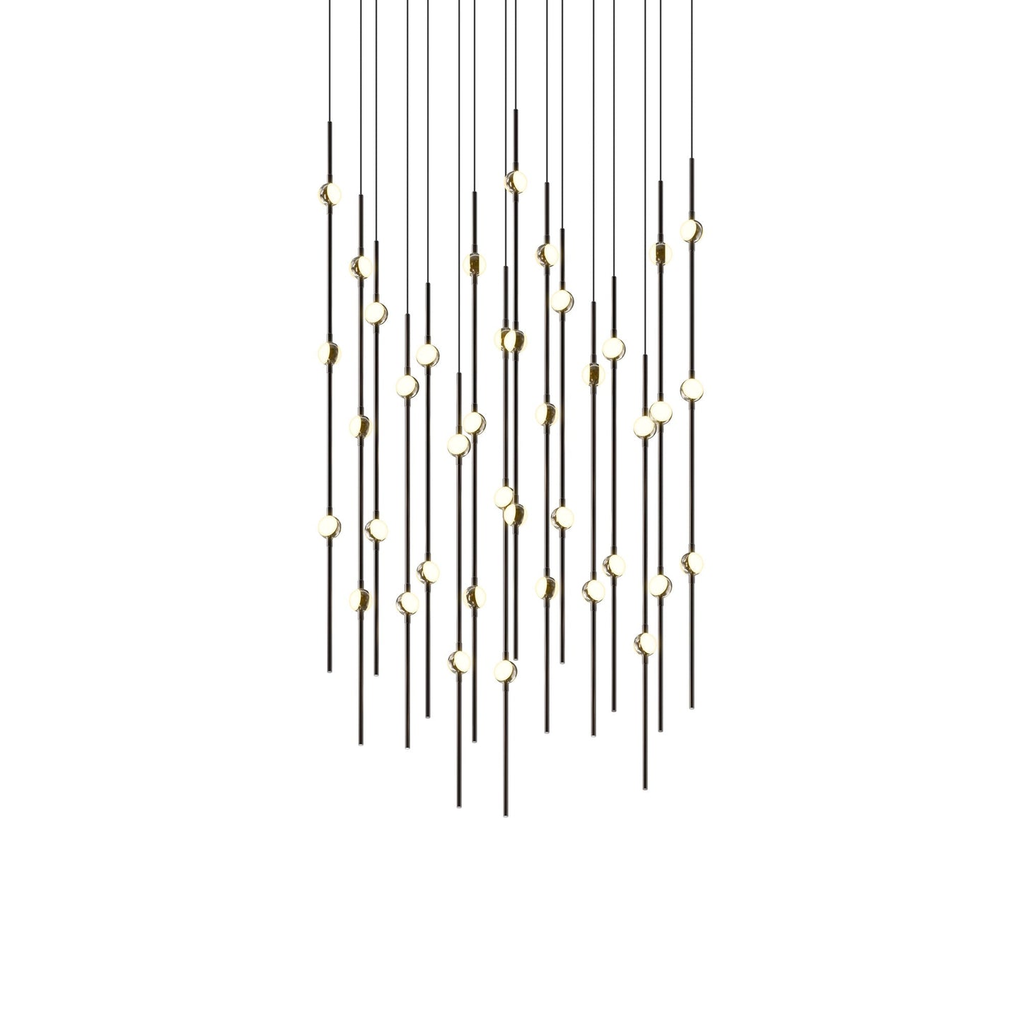 Aries Square LED Pendant Light in Espresso Black/White.