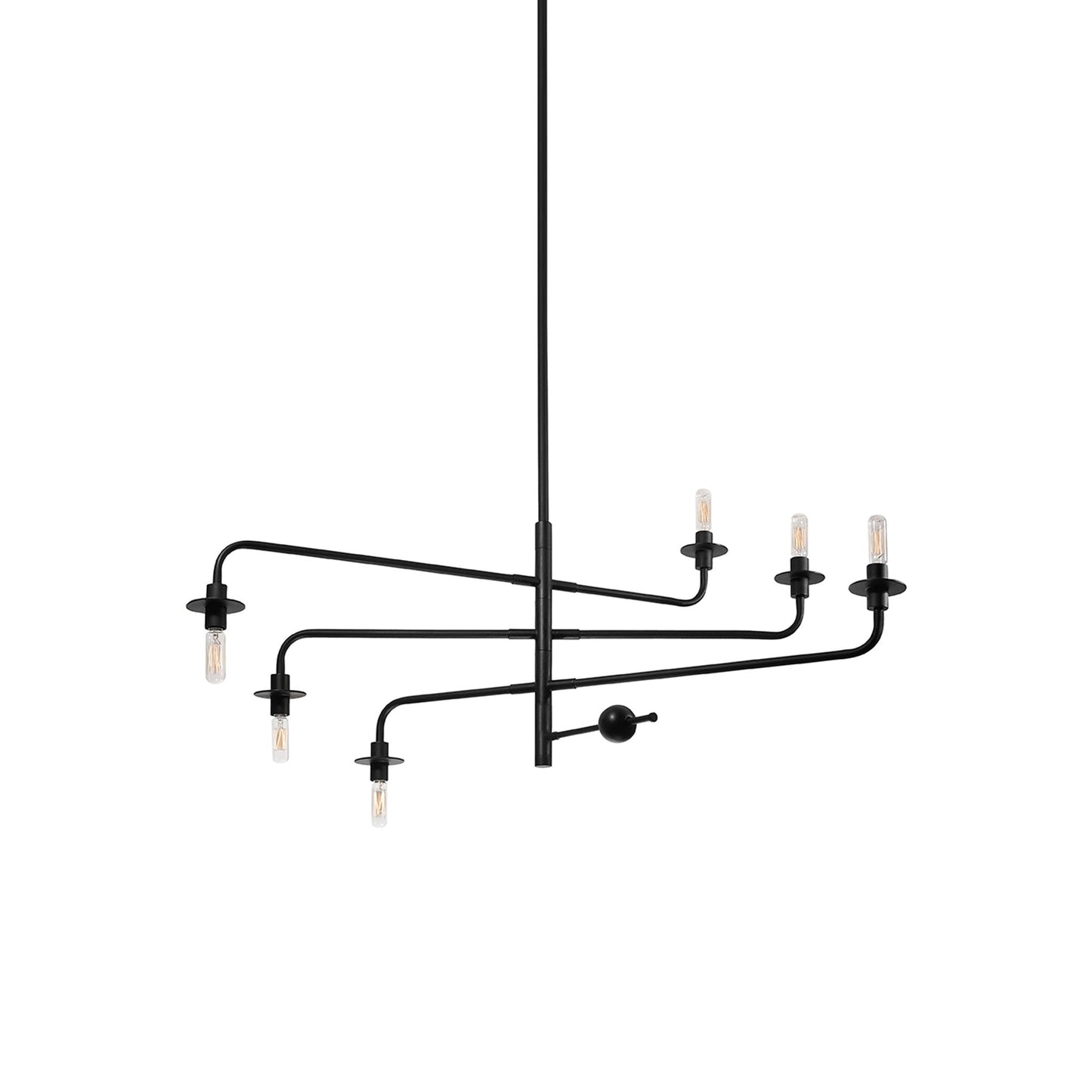 Atelier Pendant Light in Satin Black (6-Light).