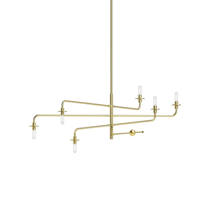 Atelier Pendant Light in Satin Brass (6-Light).