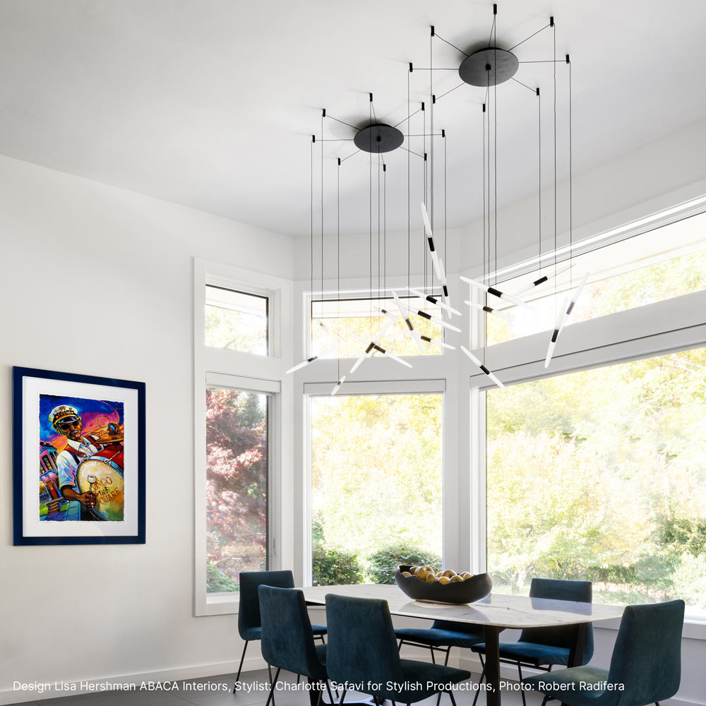 Ballet™ Spreader LED Multi Light Pendant Light in dining room.