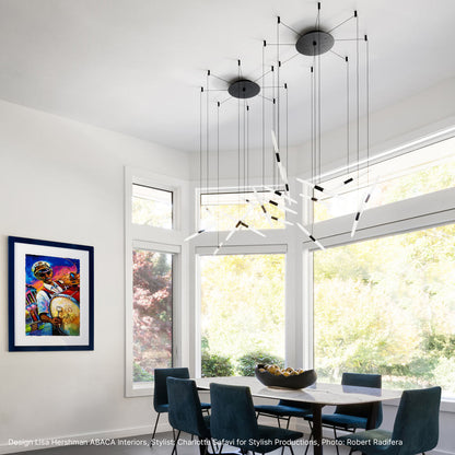 Ballet™ Spreader LED Multi Light Pendant Light in dining room.