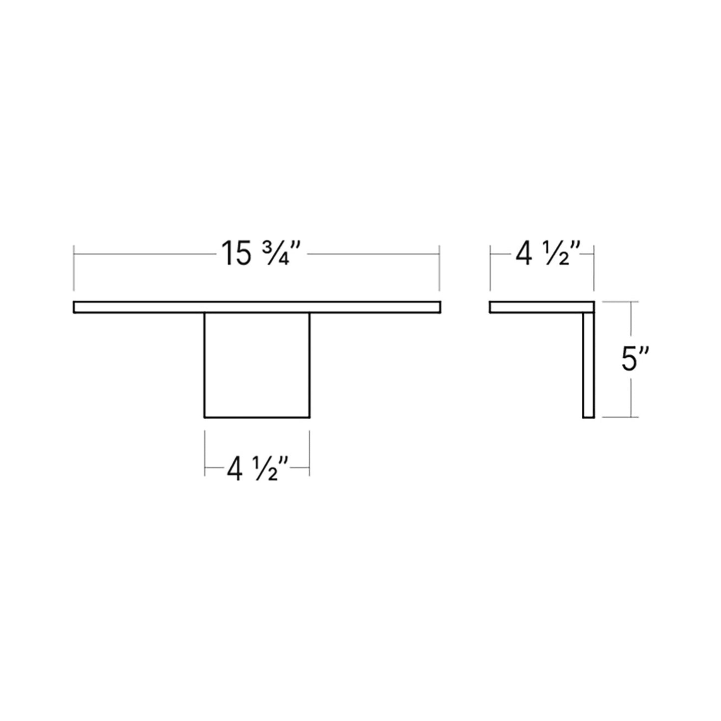 Base LED Wall Light - line drawing.