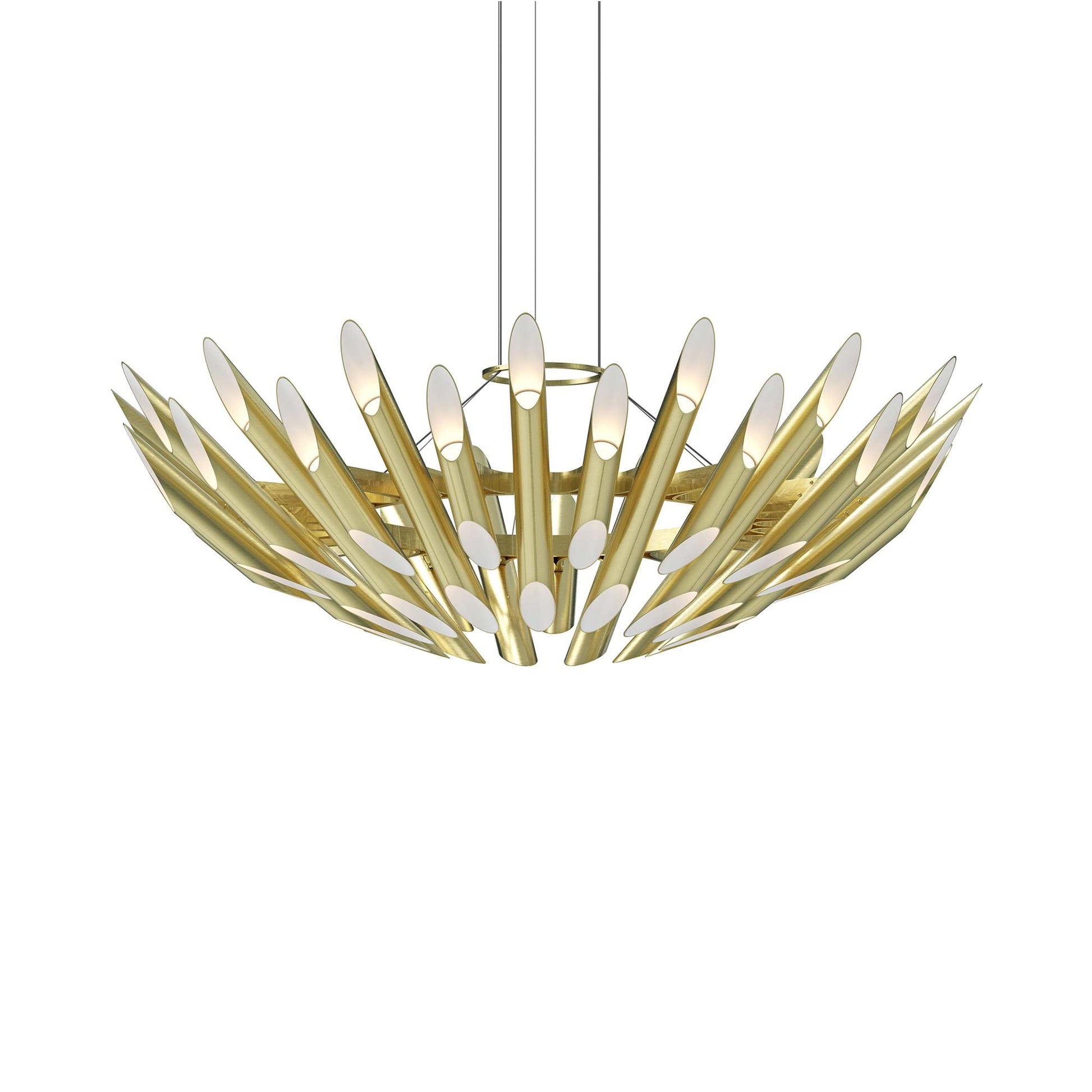 Chimes LED Pendant Light in Satin Brass.