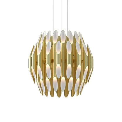 Chimes Tiered LED Pendant Light in Satin Brass (2-Tier).