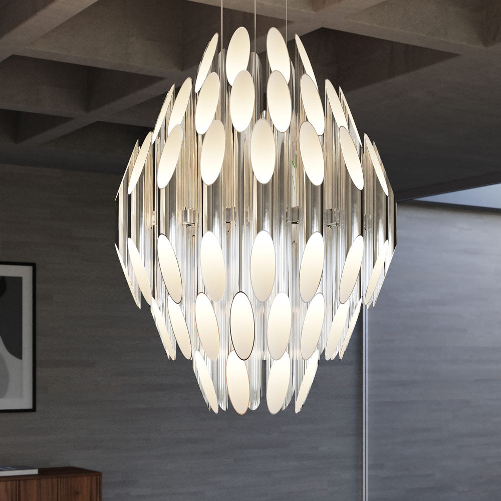 Chimes Tiered LED Pendant Light in Detail.