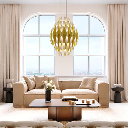 Chimes Tiered LED Pendant Light in living room.
