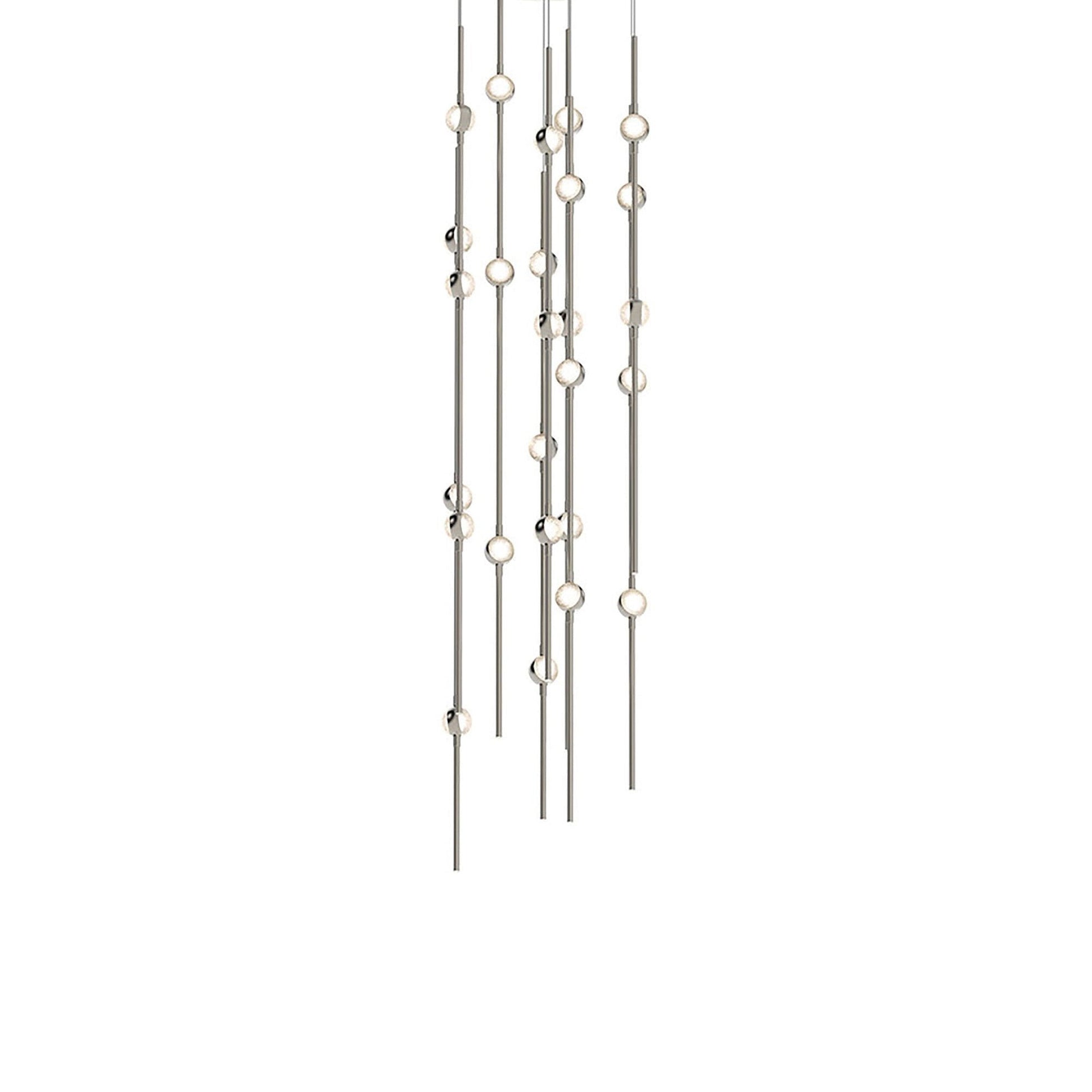 Constellation® Andromeda Round LED Pendant Light in Satin Nickel/Clear (26-Light).