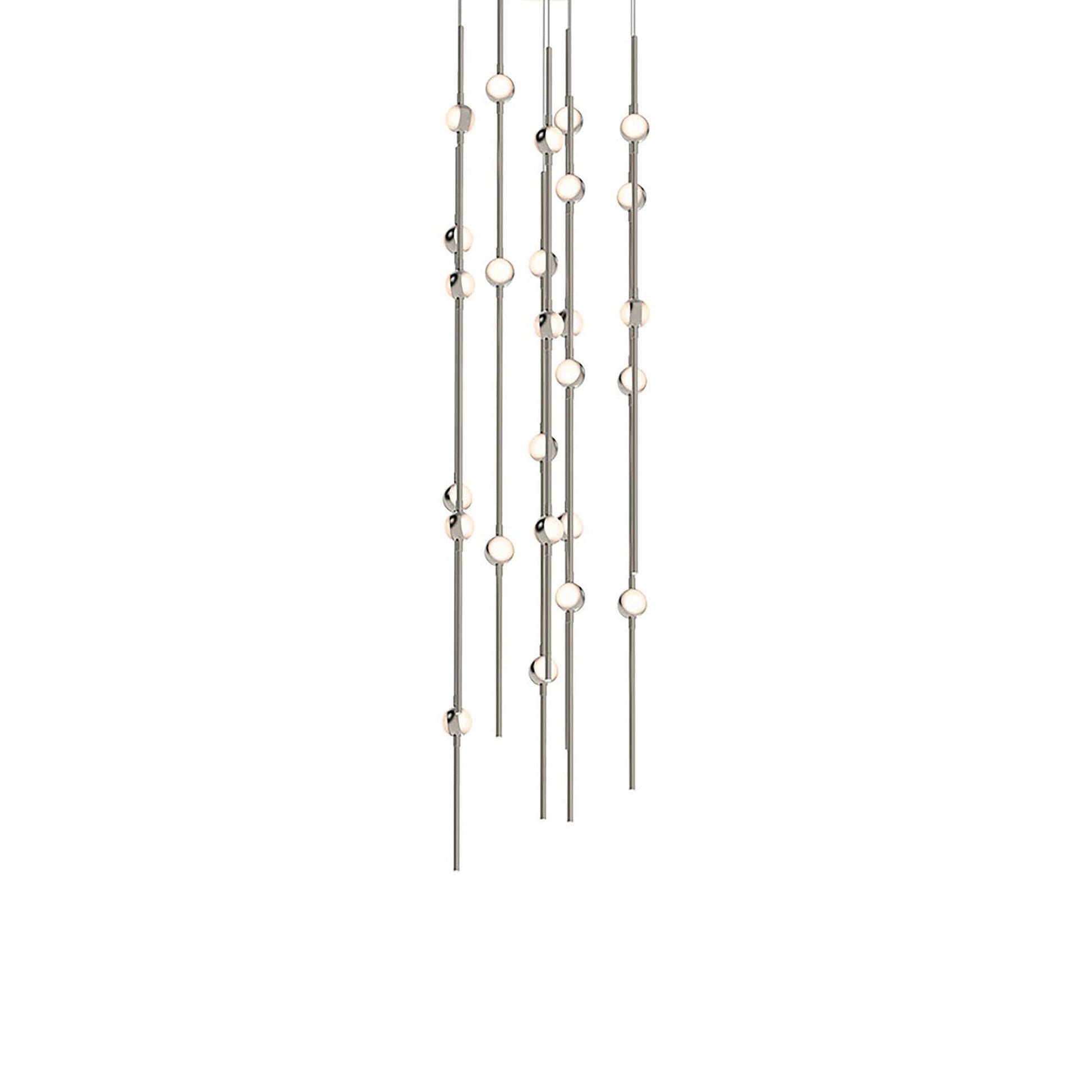 Constellation® Andromeda Round LED Pendant Light in Satin Nickel/White (26-Light).