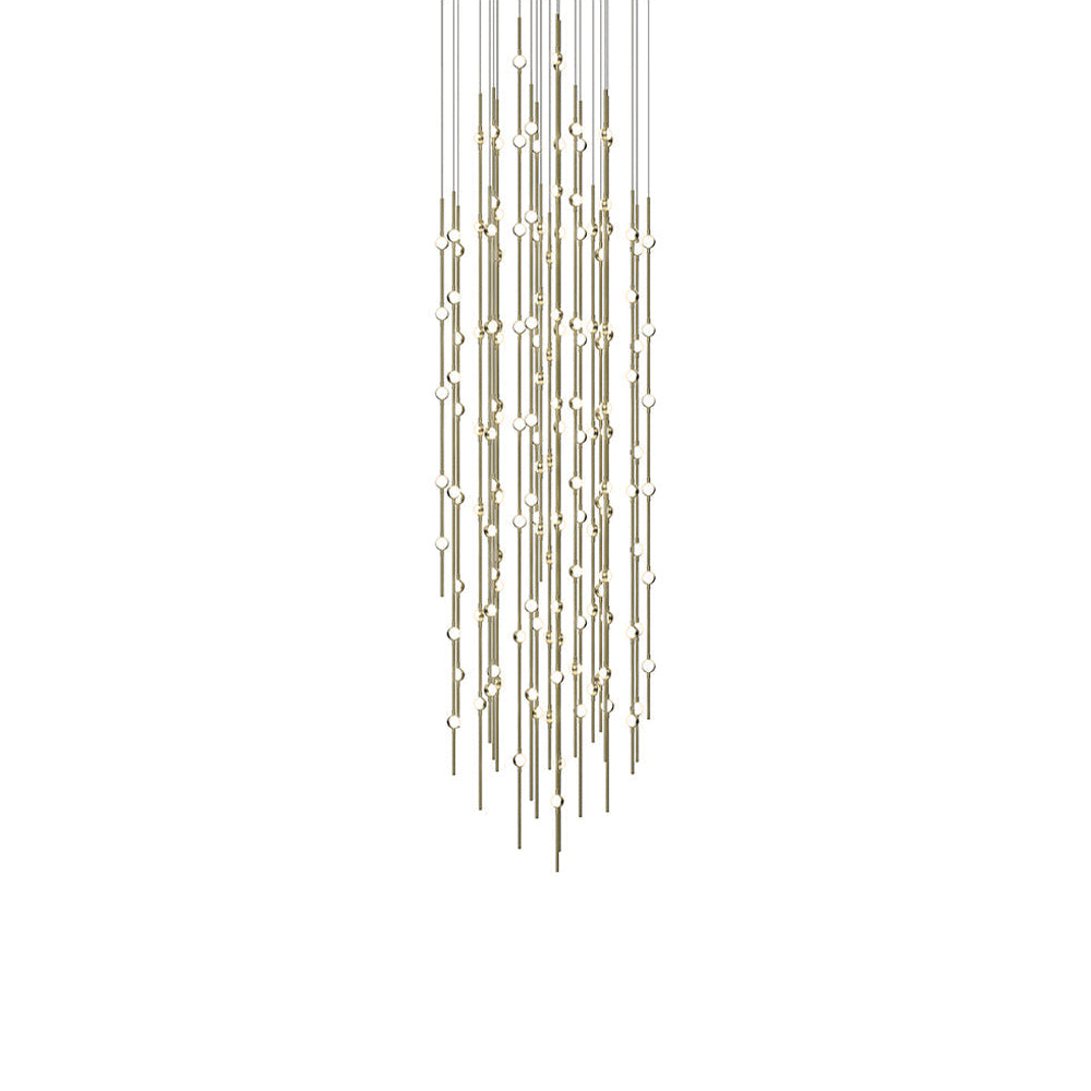 Constellation® Andromeda Round LED Pendant Light in Satin Brass/White (156-Light).
