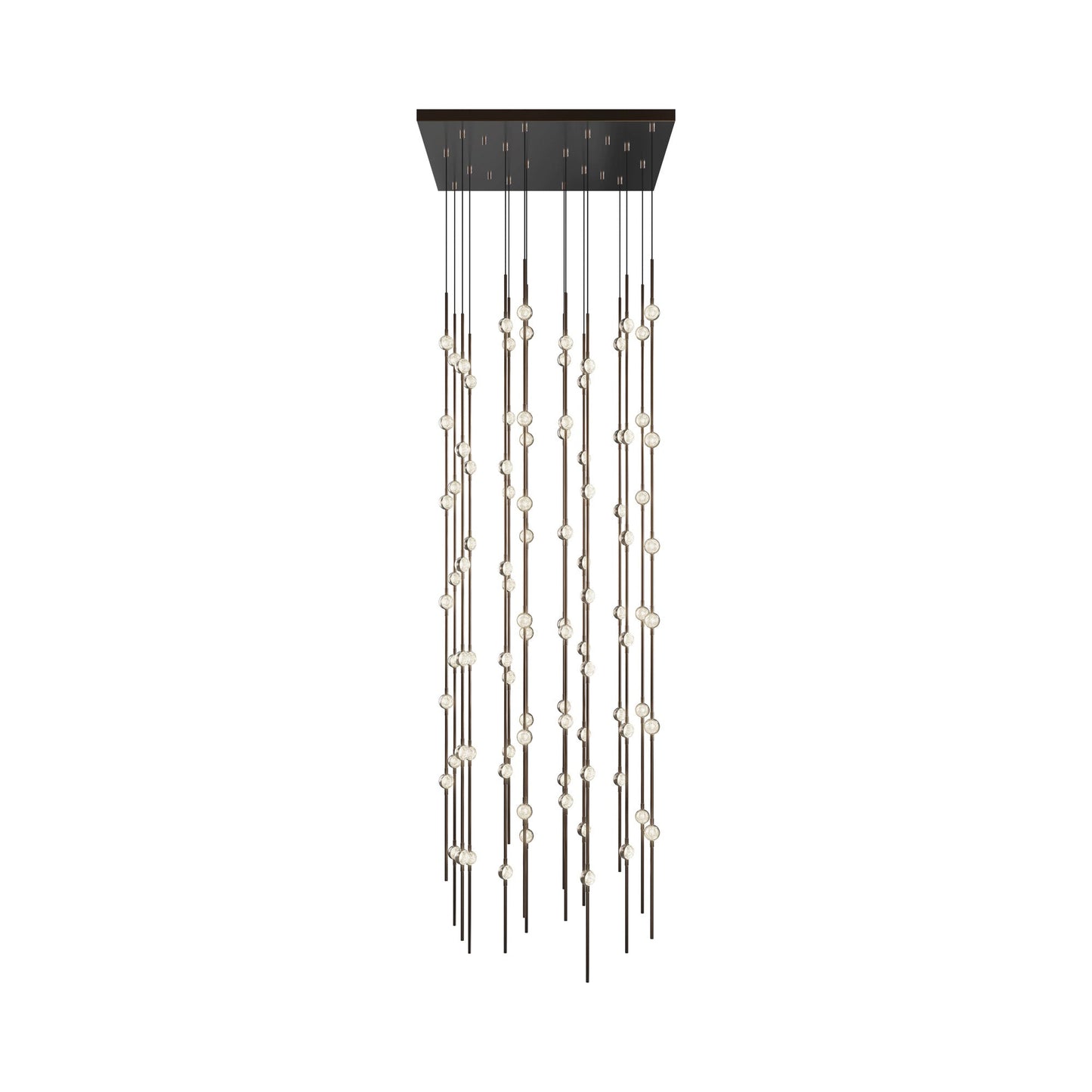 Constellation® Andromeda Square LED Pendant Light in Espresso Black/Clear.