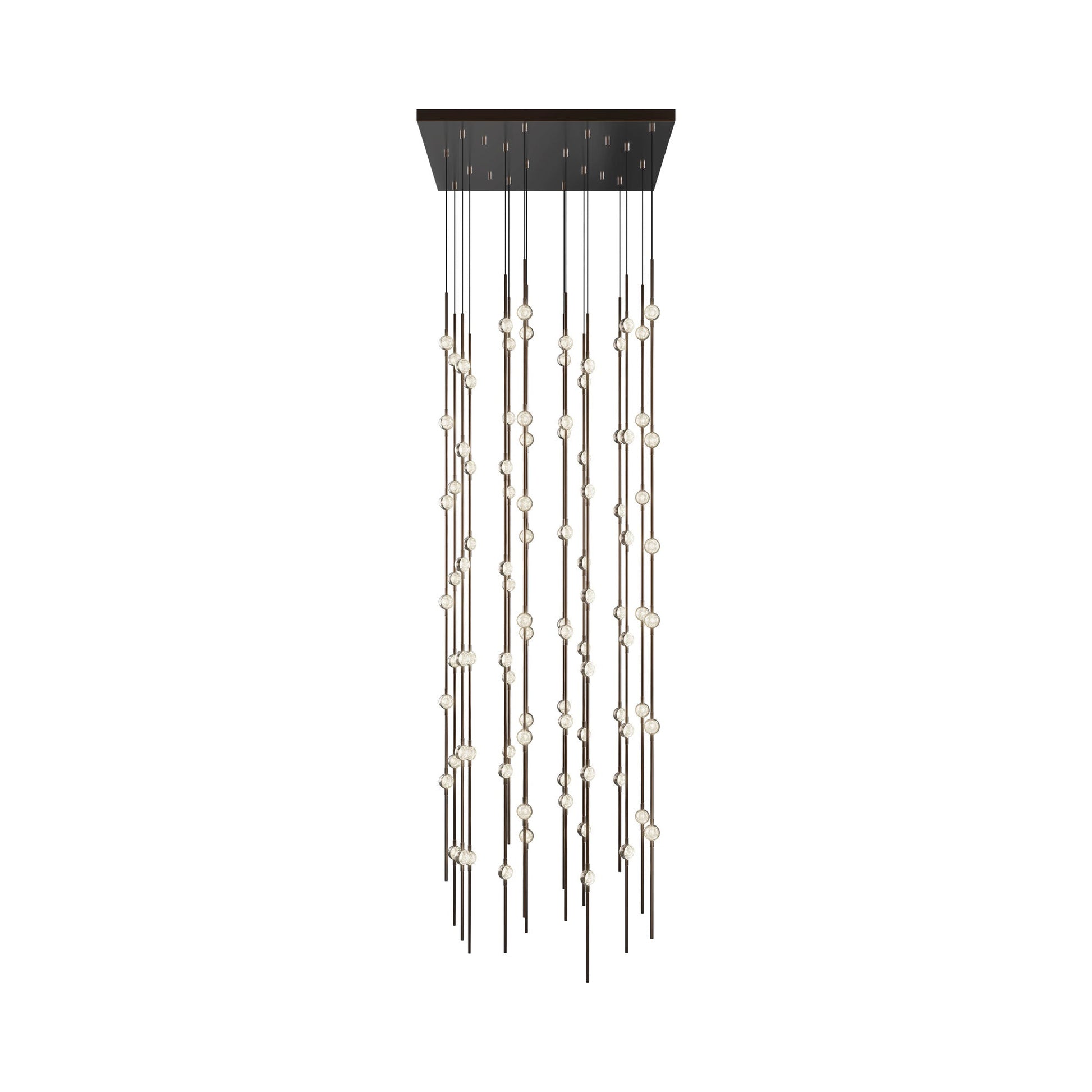 Constellation® Andromeda Square LED Pendant Light in Espresso Black/Clear.
