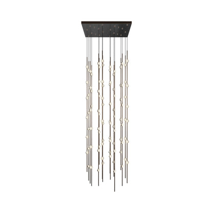 Constellation® Andromeda Square LED Pendant Light in Espresso Black/Clear.