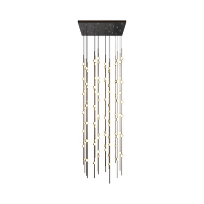 Constellation® Andromeda Square LED Pendant Light in Espresso Black/White.