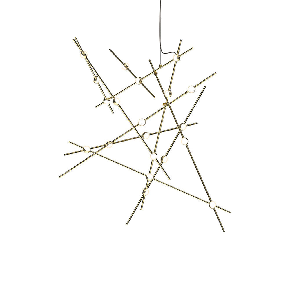 Constellation® Aquila Major LED Pendant Light in Satin Brass/White.