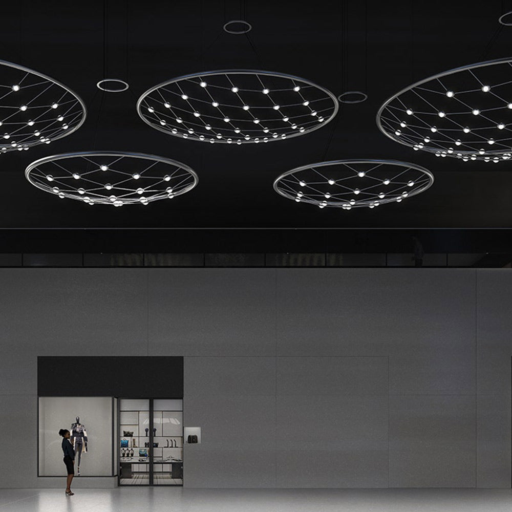 Constellation® Galaxy Matrix Round LED Pendant Light in exhibition.