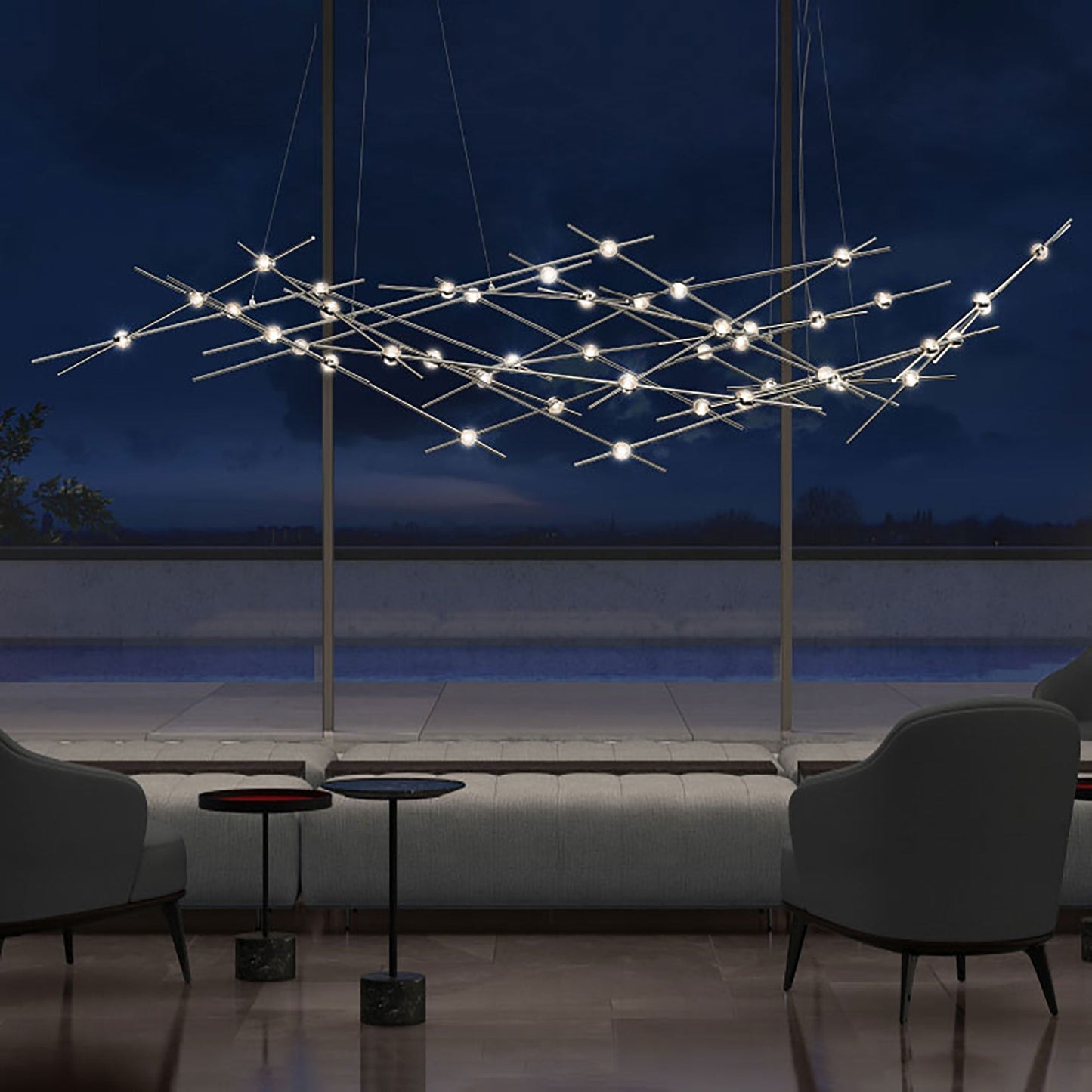 Constellation® Ursa Major LED Pendant Light in living room.