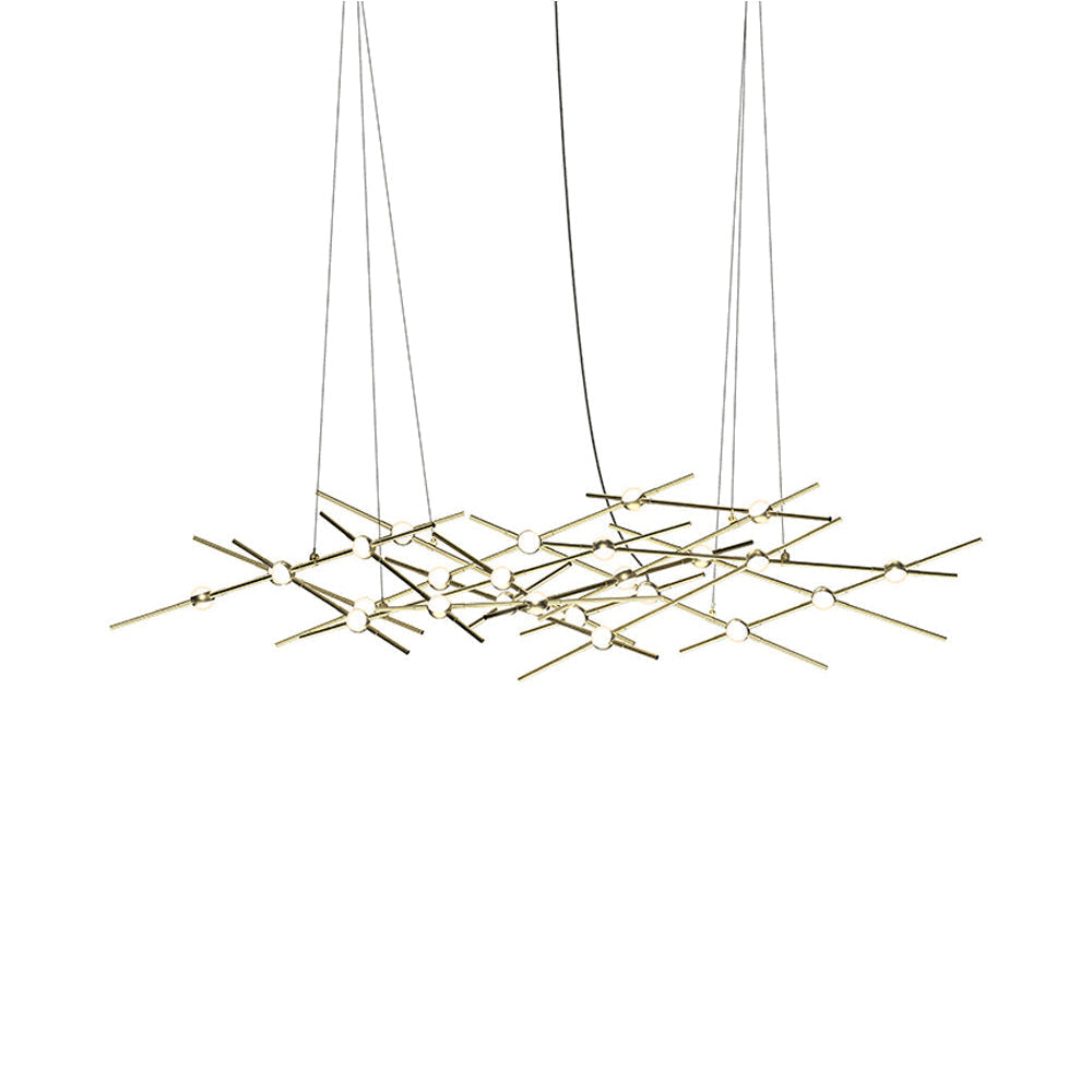 Constellation® Ursa Minor LED Pendant Light in Satin Brass/White.