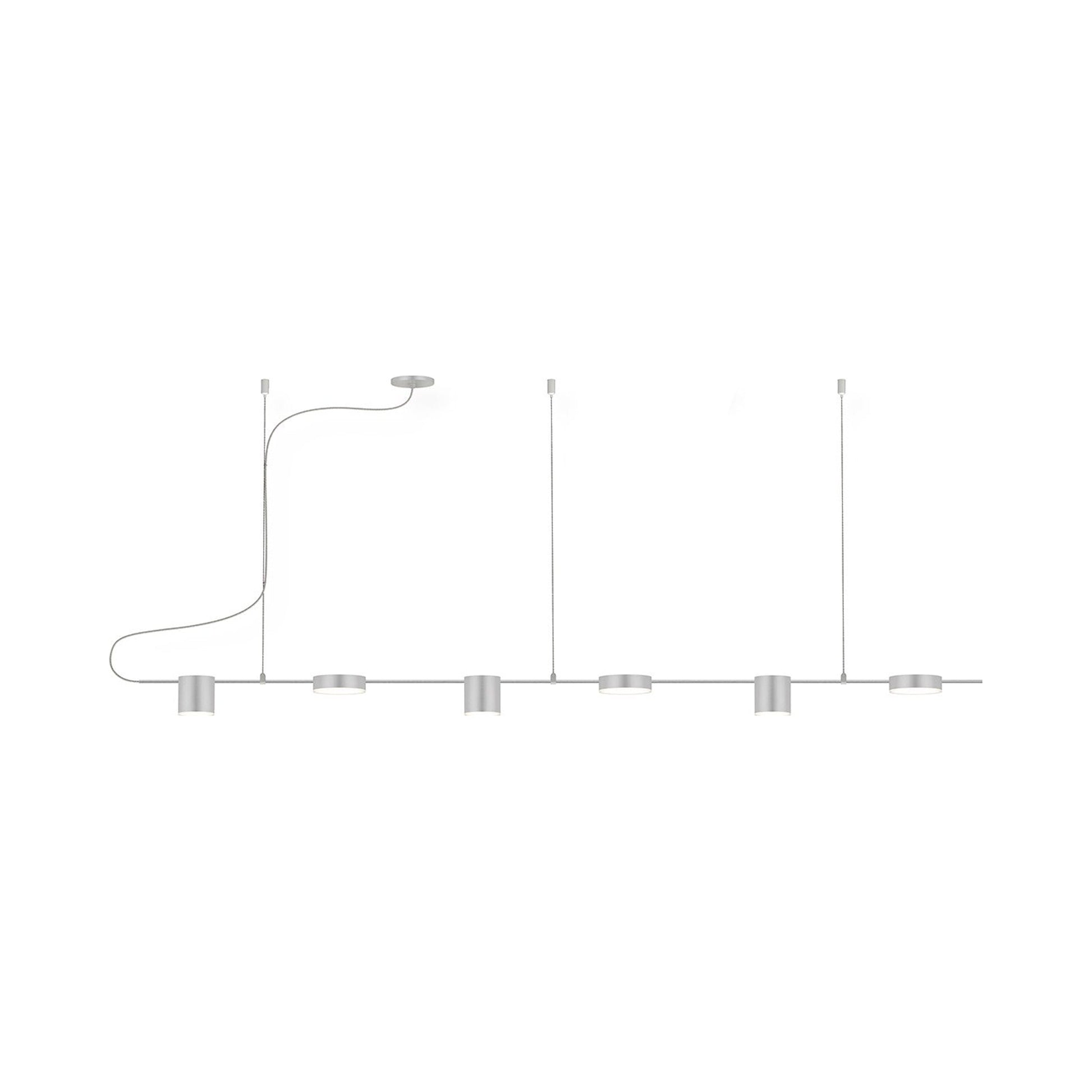 Counterpoint™ Linear LED Pendant Light in Bright Satin Aluminum (63.75-Inch).