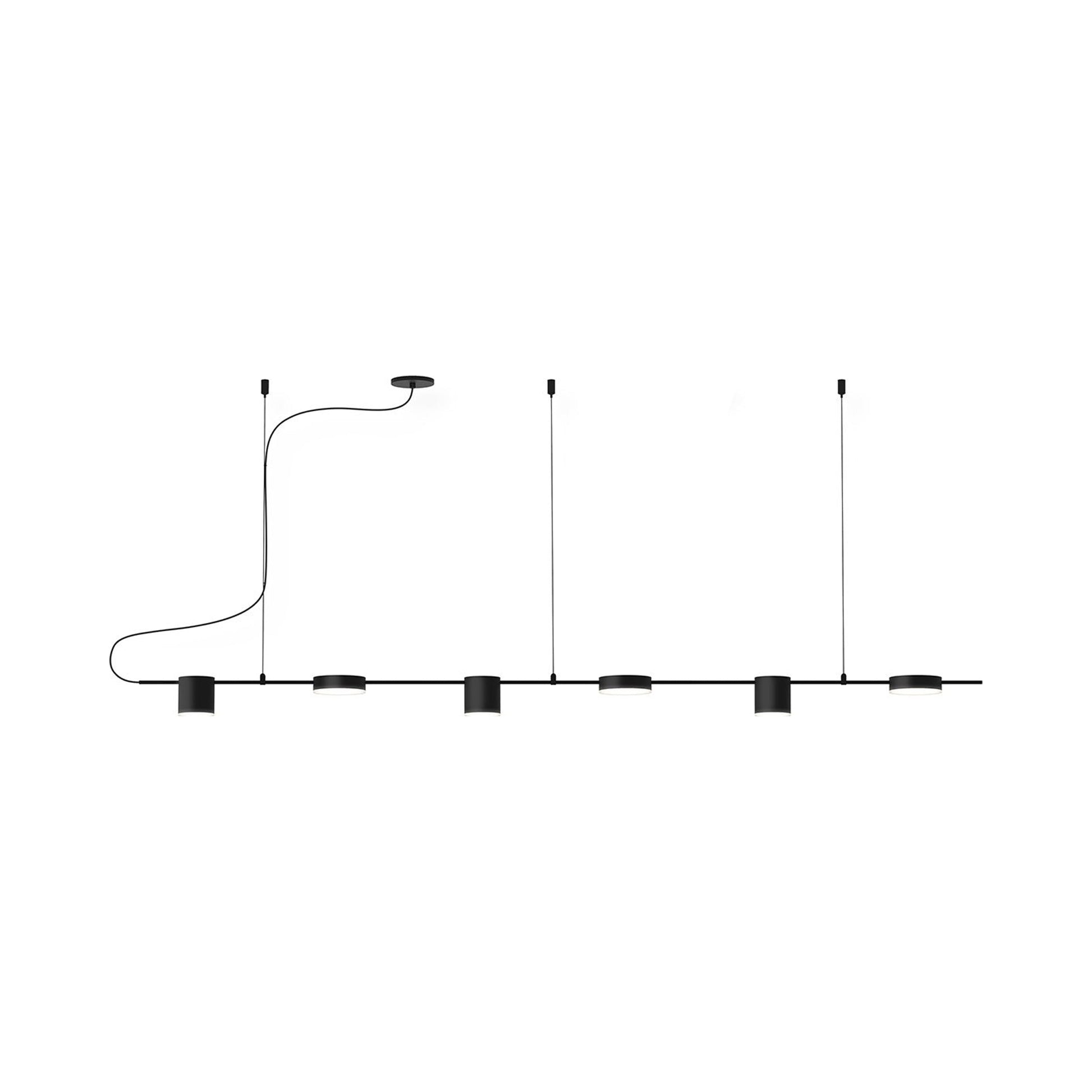 Counterpoint™ Linear LED Pendant Light in Satin Black (63.75-Inch).