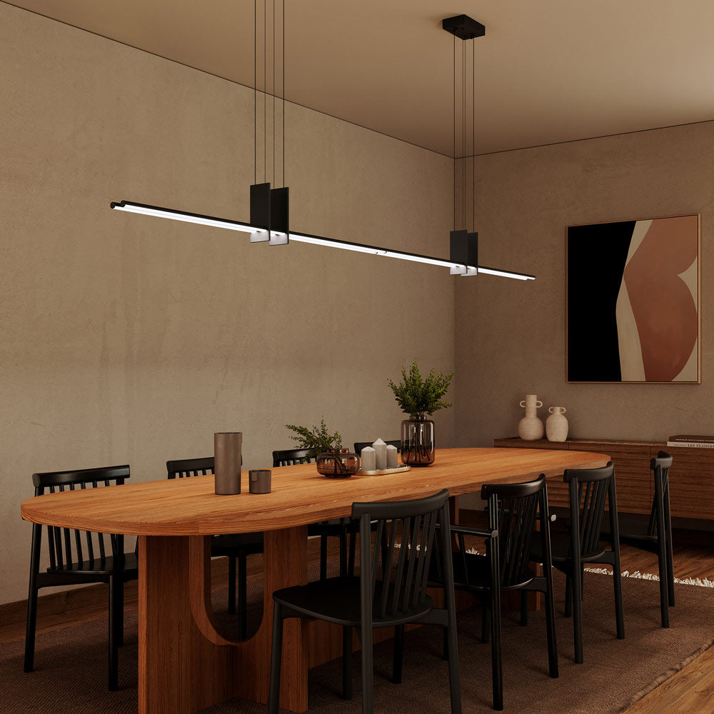 Fino Duo LED Pendant Light in dining room.