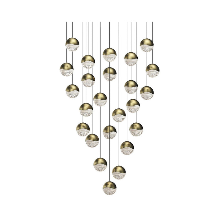 Grapes® 24-Light Round LED Multipoint Pendant Light in Brass/Large Bulb.