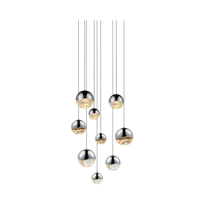 Grapes® LED Multipoint Pendant Light in Polished Chrome/Round/Assorted (9-Light).