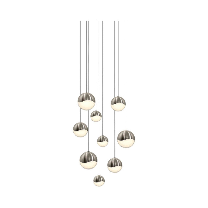 Grapes® LED Multipoint Pendant Light in Satin Nickel/Round/Assorted (9-Light).