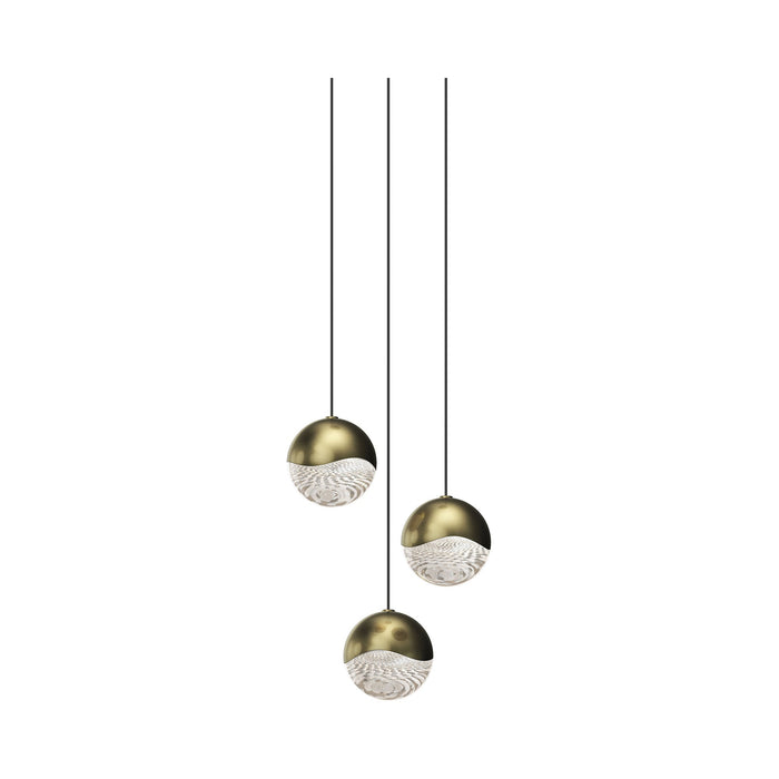Grapes® LED Multipoint Pendant Light in Brass/Round/Medium (3-Light).