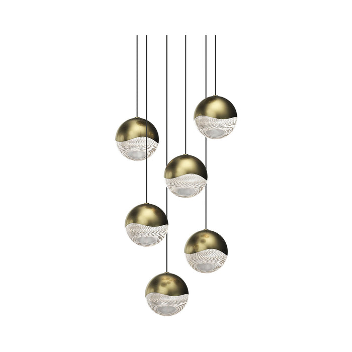 Grapes® LED Multipoint Pendant Light in Brass/Round/Large (6-Light).