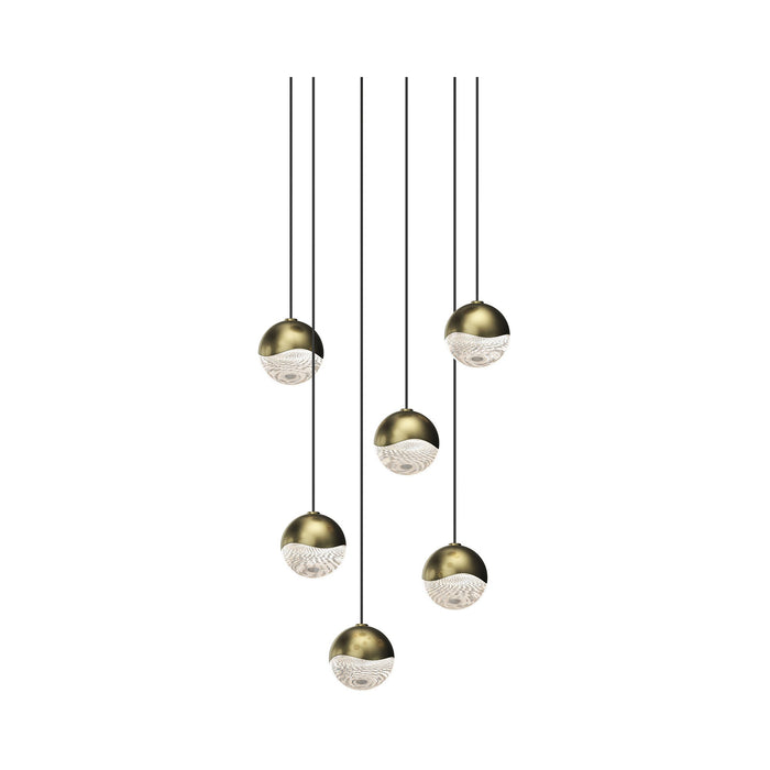 Grapes® LED Multipoint Pendant Light in Brass/Round/Small (6-Light).