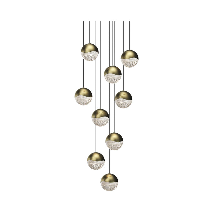 Grapes® LED Multipoint Pendant Light in Brass/Round/Large (9-Light).