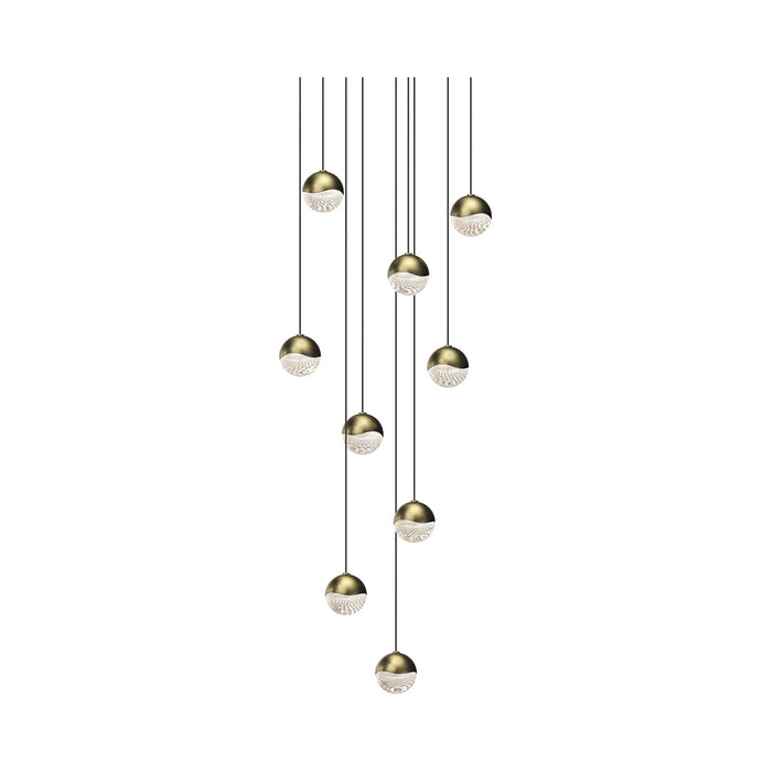 Grapes® LED Multipoint Pendant Light in Brass/Round/Small (9-Light).