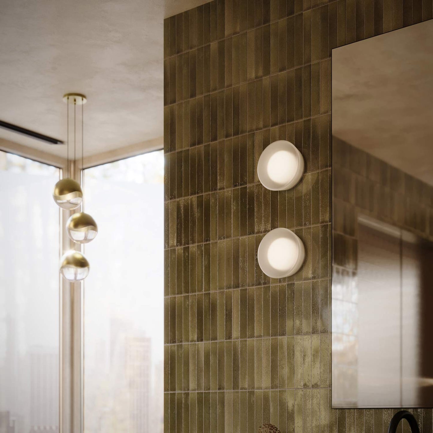Grapes® LED Multipoint Pendant Light in bathroom.