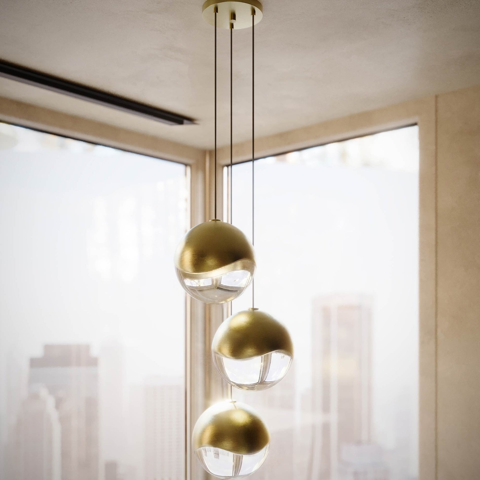 Grapes® LED Multipoint Pendant Light in bathroom.