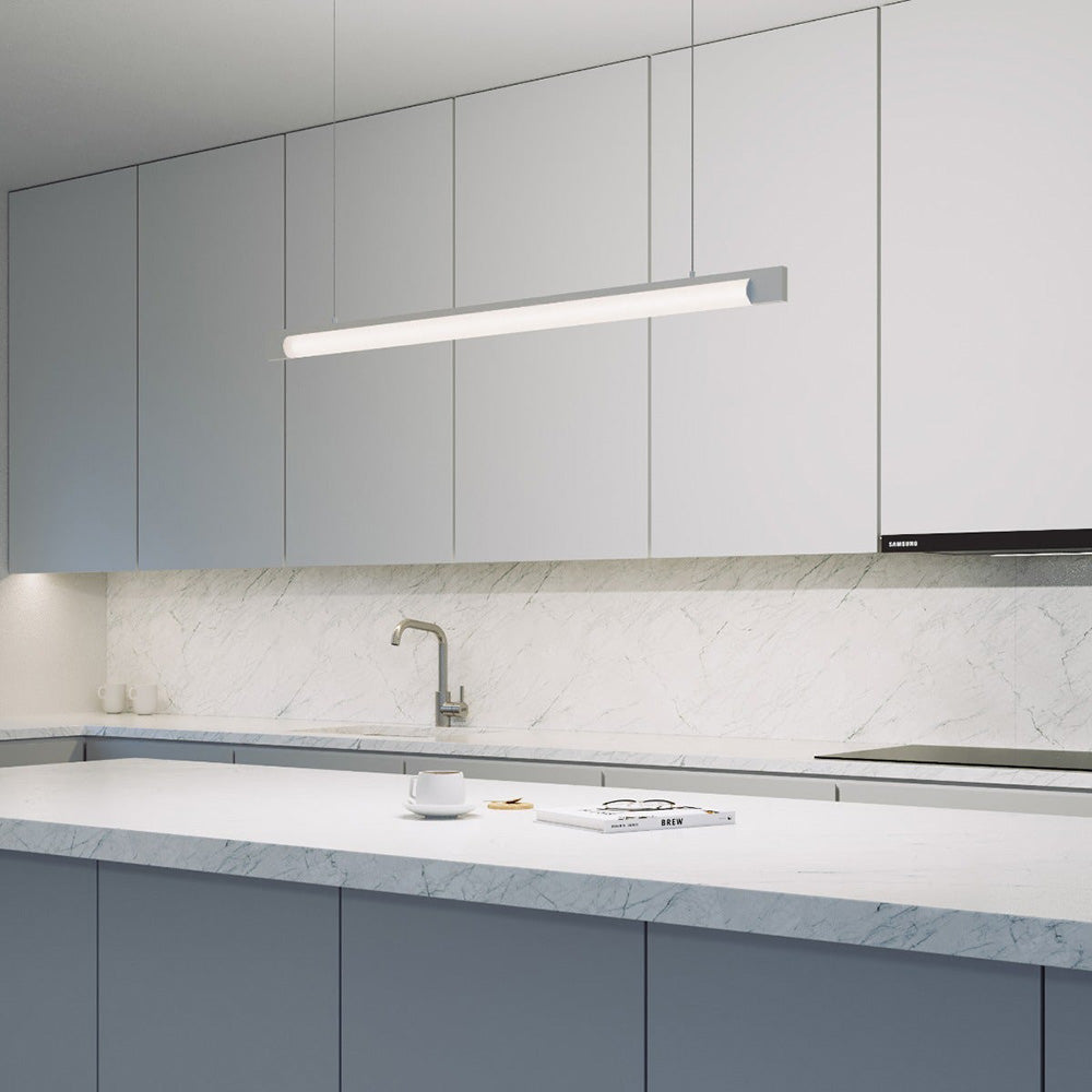 Keel™ LED Linear Pendant Light in kitchen.