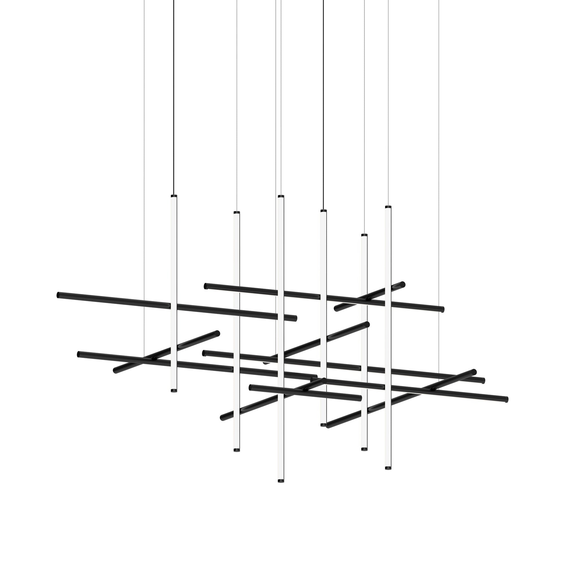 Labyrinth Intersections LED Chandelier in Satin Black.