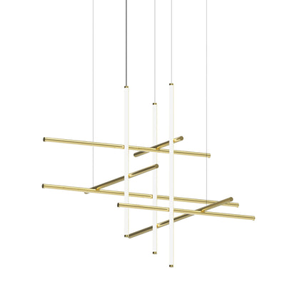 Labyrinth LED Chandelier in Brass.